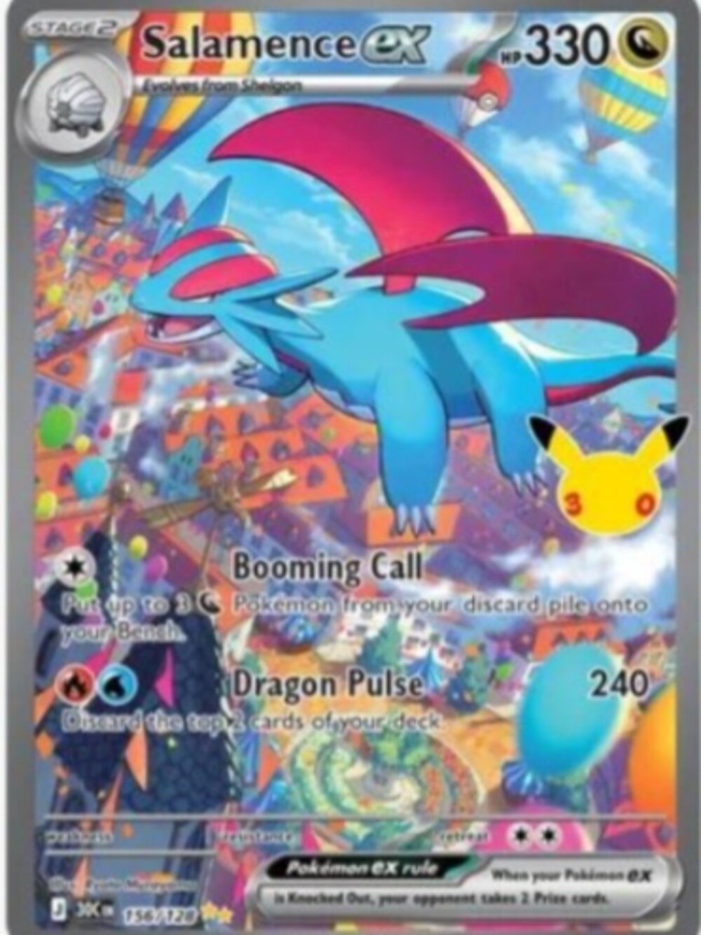 Pokemon Salamence ex - 156/128 - ME: 30th Celebration (30C) near mint